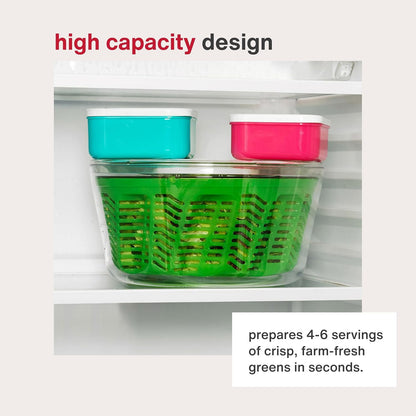 Zyliss Swift Dry Salad Spinner - Fruit Cleaner & Lettuce Spinner with Push Pump - Non-Slip Bowl - Dishwasher Safe - Large