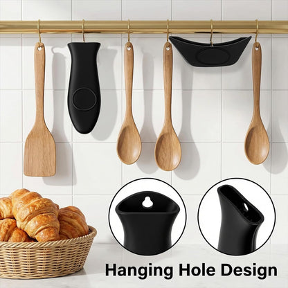 2pcs cast Iron Handle, Silicone Handle for Cast Iron Skillet, Heat-Resistant Cast Iton Handles Sleeve for Frying Pan Cast Irons Skillet Griddle Cookware,Black