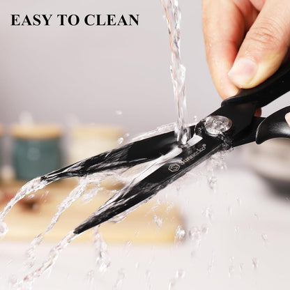 Sunnecko Heavy Duty Kitchen Scissors - Stainless Steel Kitchen Shears, Ultra Sharp Micro Serrated Poultry Shears, Cooking Scissors for Meat, Dishwasher Safe