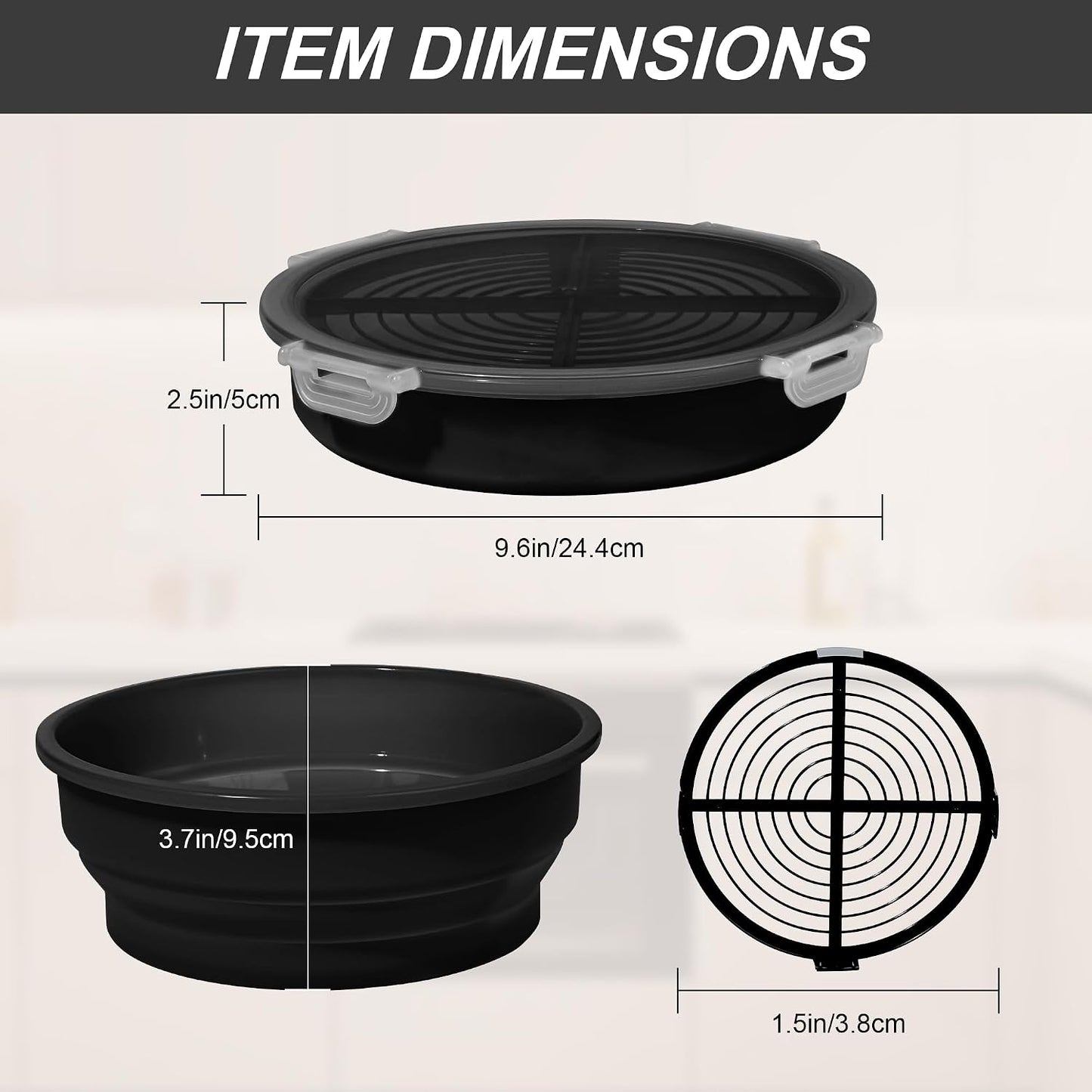 FJNATINH Collapsible Batter Bowl - Mess Free Better Breader Shaker Bowl with Lid Breading Shaker Container for Fried Fish, Fried Chicken, Onion Rings & More,No Leak,Easy to Store,Light Blue