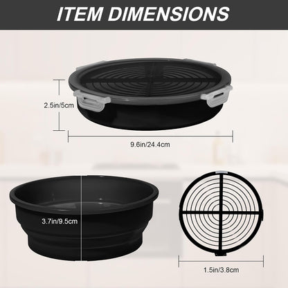 FJNATINH Collapsible Batter Bowl - Mess Free Better Breader Shaker Bowl with Lid Breading Shaker Container for Fried Fish, Fried Chicken, Onion Rings & More,No Leak,Easy to Store,Light Blue