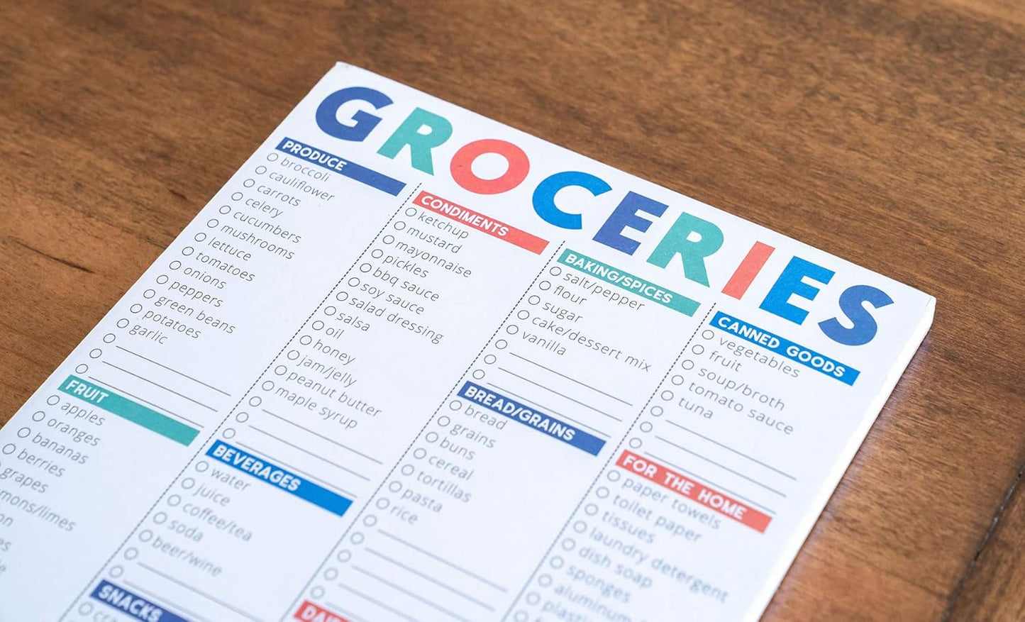 Sweetzer & Orange FastCheck Grocery List Magnet Pad for Fridge. 6x9” Magnetic Notepad with Printed Shopping List Items and Blank Grocery Shopping Spaces. 60 Page Notepad Weekly Planner