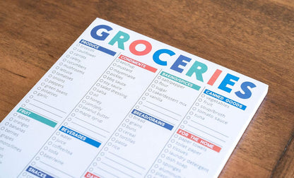 Sweetzer & Orange FastCheck Grocery List Magnet Pad for Fridge. 6x9” Magnetic Notepad with Printed Shopping List Items and Blank Grocery Shopping Spaces. 60 Page Notepad Weekly Planner