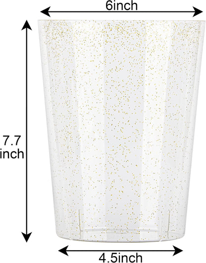 Tiawudi 12 Pack Plastic Ice Bucket For Parties, Silver Glitter Clear Wine Cooler for Wedding, Good as One Large Champagne Chiller Or Classic Wine Bottle Chiller