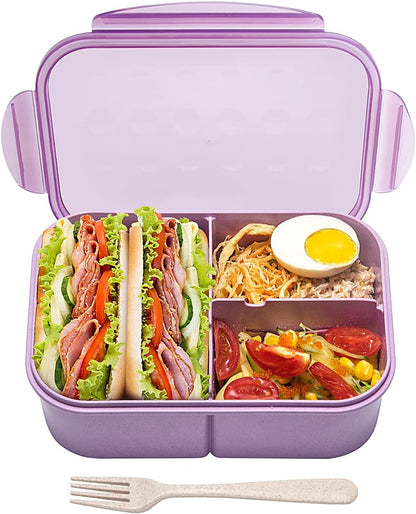 MISS BIG® Bento Box,Bento Box Adult,Lunch Box,Leak Proof Lunch Containers,No BPAs and No Chemical Dyes Bento Lunch Box,Dishwasher and Microwave Safe Lunch Containers for Adults(1900ml Gray)