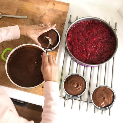 E-far 4 Inch Small Cake Pan, Stainless Steel Mini Round Smash Cake Baking Pans, Non-Toxic & Healthy, Mirror Finish & Dishwasher Safe