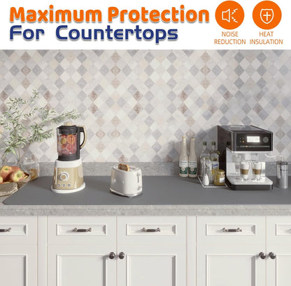 Warome Silicone Mat,78.7”x 23.6” Heat Resistant Mats for Countertop,Extra Large Countertop Protector Mat, Multi-functional Cuttable Kitchen Counter Mat, Silicone Mats for Kitchen Counter/Crafts- Grey