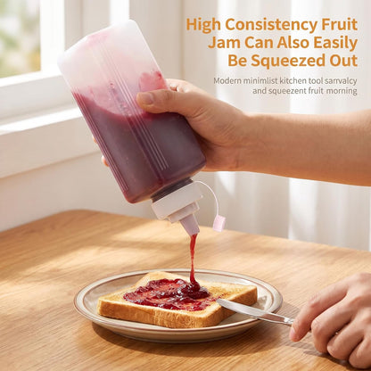 SHENLIU Wide Mouth Squeeze Bottle, 27oz Salad Dressing Dispenser Container
