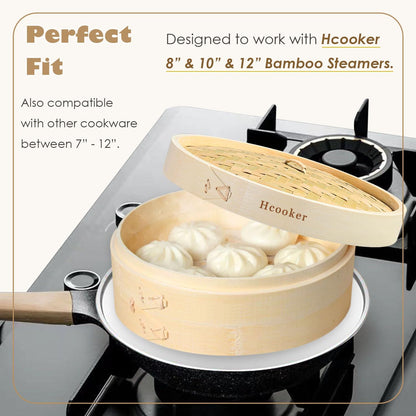 Bamboo Steamer Basket 10.6 Inch 3 Tier Dumpling Steamer Steam Pot