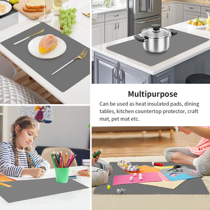 Extra Large Silicone Mats for Kitchen Counter, 27.6'' x 19.7'' Nonskid Silicone Placemats for Kids, Nonstick Purple Silicone Mat for Baking Crafts, Silicone Dab Mat Heat Resistant, 1Pack - Colors B