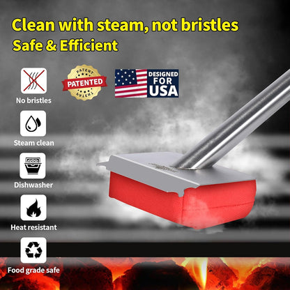 XUDAKAIXIN Bristle-Free Steam Grill Brush,No Bristle Shedding— Ultra Safe & Efficient BBQ Grill Cleaner for Outdoor Grill, for Men, Dad, or Any Grill Lover﻿