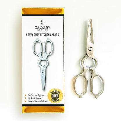 Kitchen Scissors for Food | Professional Chef Endorsed | Kitchen Shears Heavy Duty | All Purpose | Dishwasher Safe | Stainless Steel | Luxurious Design for Cooking Food, Meat, Poultry