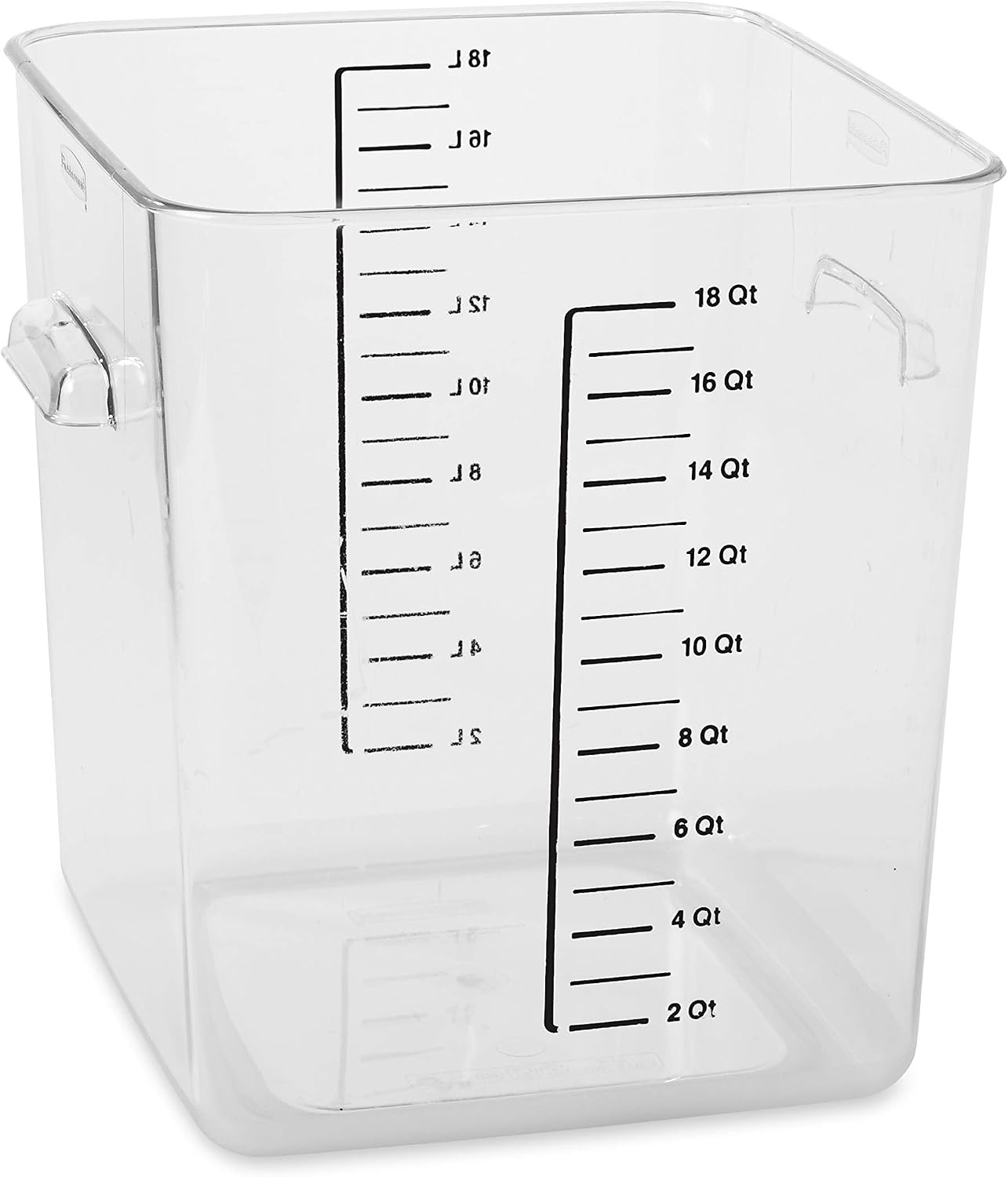 Rubbermaid Commercial Products Space Saving Square Food Storage Container 6 Quart Clear for Kitchen/Sous Vide/Meal Prep