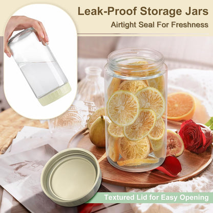 Overnight Oats Containers with Lids, 10oz Wide Mouth Mason Jars with Lids, 9 Pack Glass Jars with Airtight lid for Chia Pudding Yogurt Salad, Meal Prer Oatmeal Jars, Pink