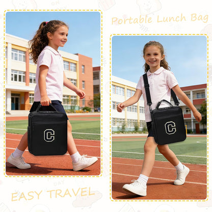Lunch Box for Women Girls Adult Teens Kids Lunch Bag School Work Picnic Meal Food Container Carrier Purse Cooler,Insulated Lunch Tote with Handheld Shoulder Strap Water Bottle Holder Purple A
