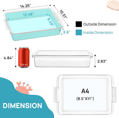 Vtopmart 8 Pack Clear Pencil Box with Removable Divider, BPA-Free Plastic Storage Containers for Pens, Pencils, Crayons, Markers, Craft Supplies and Small Items