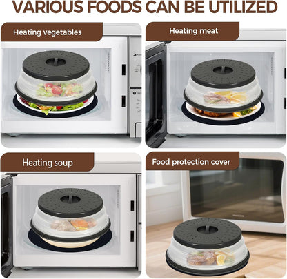 Collapsible Microwave Splatter Cover, Gray, 10.5 inch