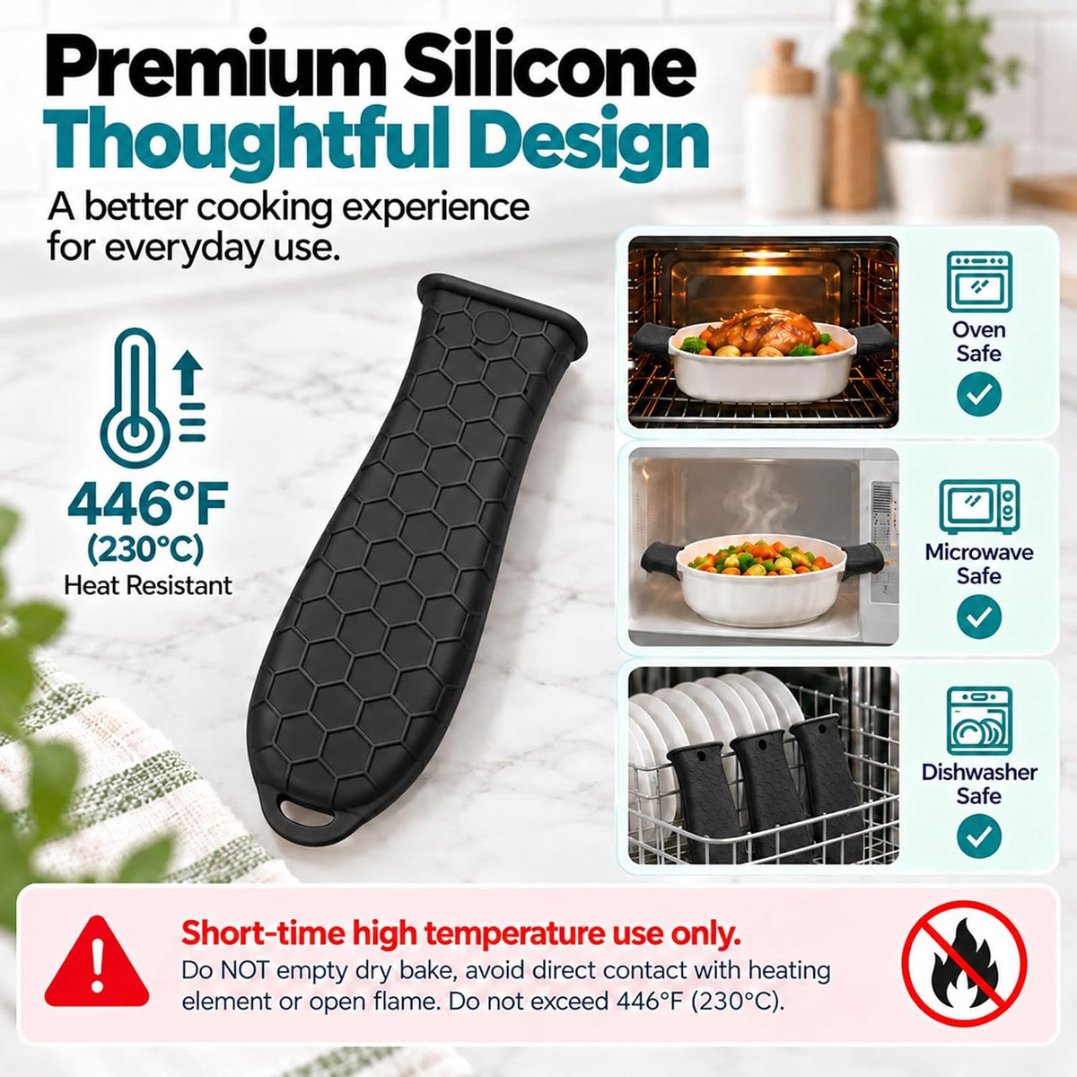 10Pcs Cast Iron Handle Cover, Silicone Pot Holders