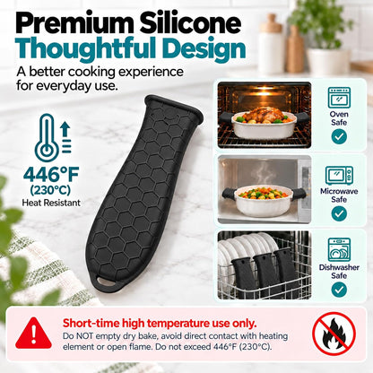 10Pcs Cast Iron Handle Cover, Silicone Pot Holders