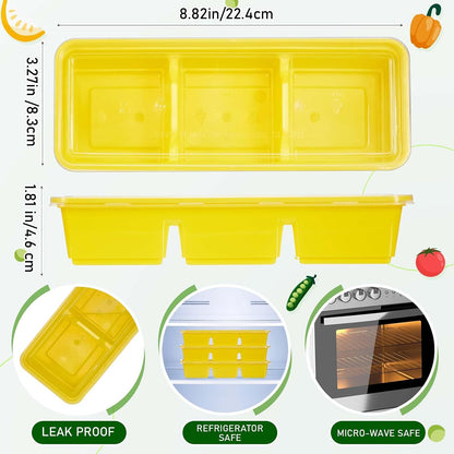 Hushee 50 Pack 17 oz Small Meal Prep Containers with 3 Compartments Snack Containers with Lid Disposable Plastic Bento Box Travel Lunch Food Boxes Stackable for Office Picnic (Clear)