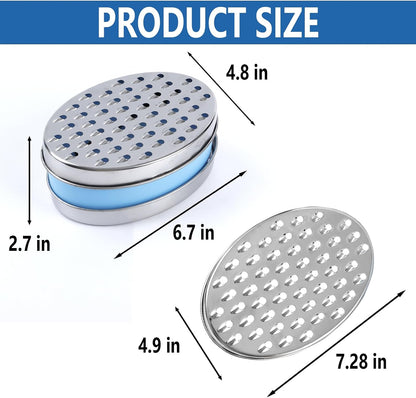 Cheese Grater Citrus Lemon Zester with Food Storage Container & Lid - Perfect For Hard Parmesan Or Soft Cheddar Cheeses, Ginger, Vegetables, Butter, Chocolate & Nutmeg (White)