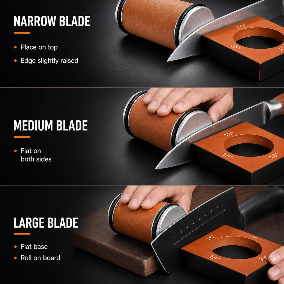 Rolling Knife Sharpener Kit, 4 Angle Magnetic, Diamond and Ceramic Discs