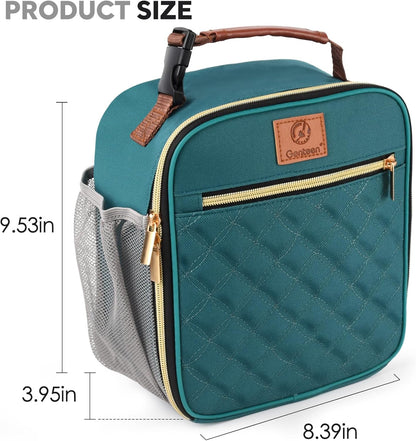 Genteen Kids Lunch Box, Lunch bag for Girls Teen,Insulated Soft Mini Cooler with Bottle Holder, Lightweight Reusable East-Clean LunchBox Back to School-Purple