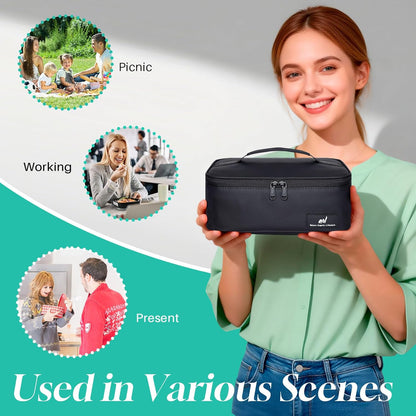 NOL Mini Insulated Lunch Bag for Women Men Kids | Small Leakproof Reusable Lunch Tote | Fits 6 Cans 330ml | Thermal Cooler for Work School Picnic Camping, Navy blue