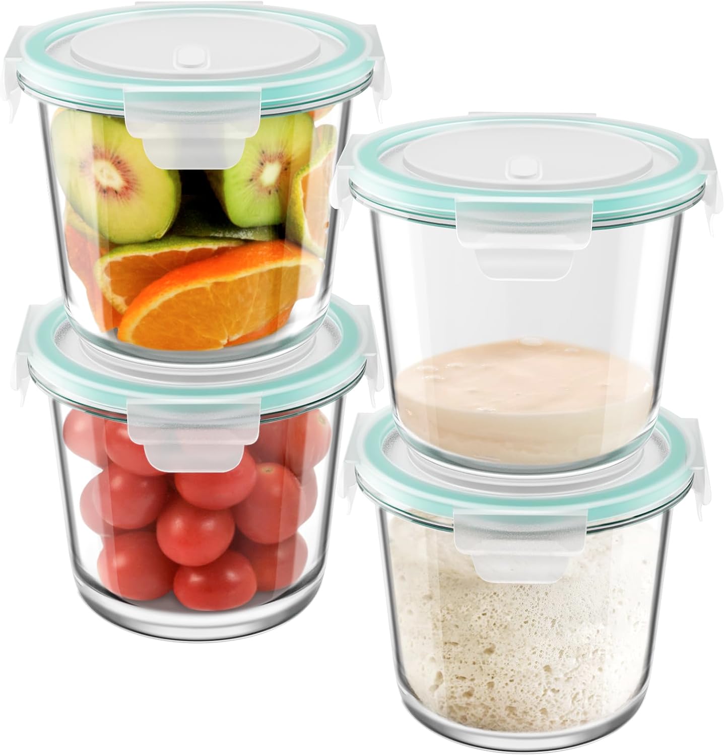 Freshmage 23oz Glass Meal Prep Containers with Lids, Airtight 3-Cup Glass Storage Containers Set, Heat-Resistant BPA-Free for Soup, Leftover, Microwave, Dishwasher, and Freezer Safe (6 Packs)
