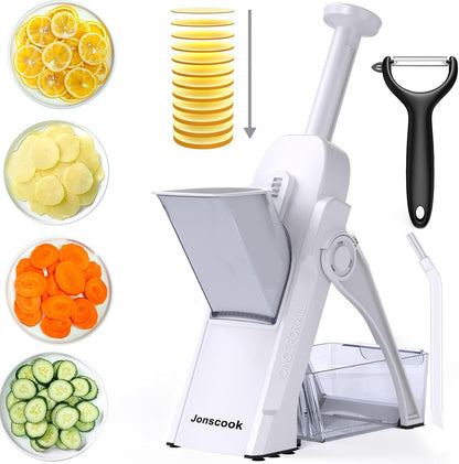 7-in-1 Safe Mandoline Slicer for Kitchen, Vegetable Slicer with Container