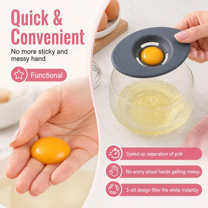2 Pcs Egg Separators- 5.43 In Egg Yolk Remover Tool Food-Grade Silicone