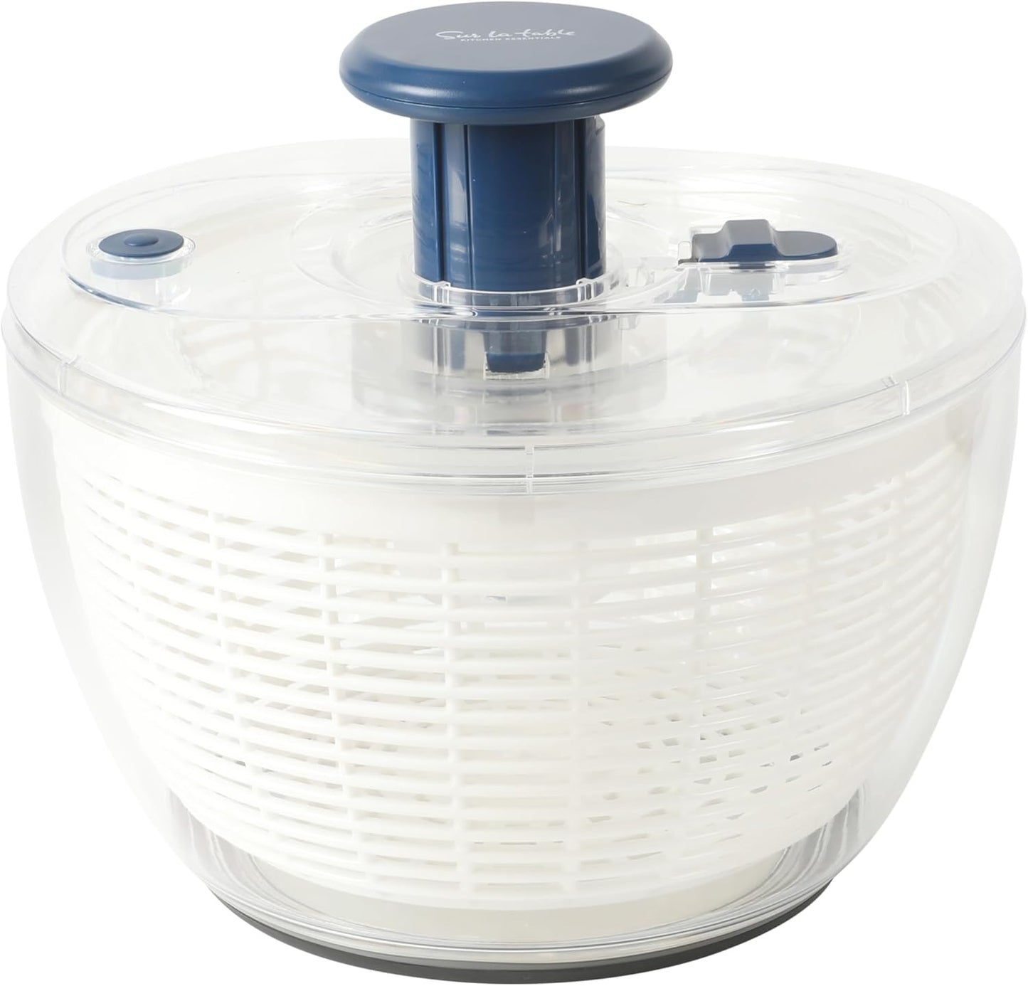 Sur La Table Kitchen Essential 6.3 Qt Salad Spinner, Fruit Wahser, Fruit Washing Bowl with Strainer, Vegertable Cleaner, Salad Cleaner, Lettuce Washer - Juniper Green