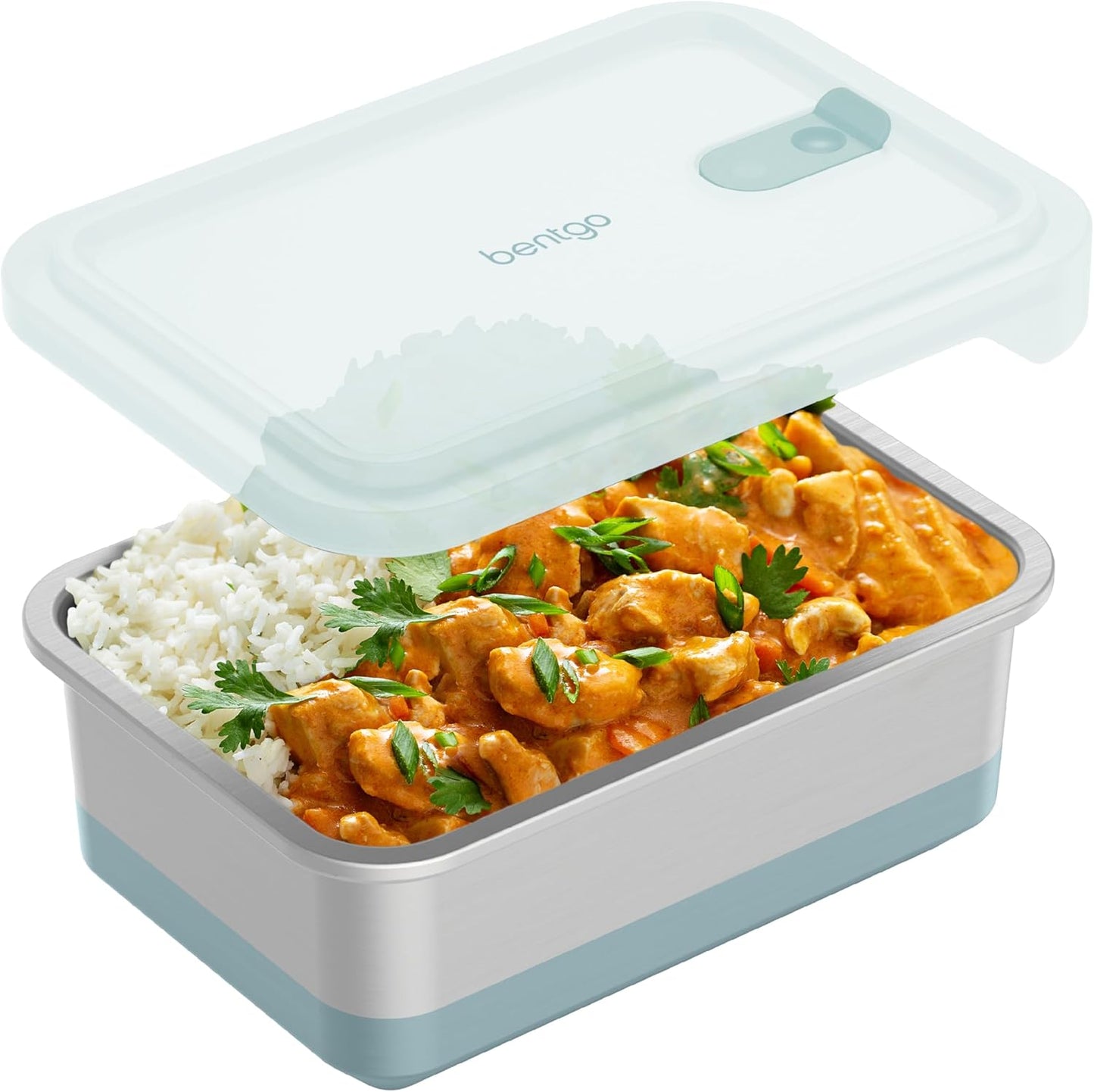 Bentgo MicroSteel Heat & Eat Container – Microwave-Safe, Leak-Proof & Airtight, Easy-to-Clean Lightweight Stainless Steel Reusable Food Storage with Silicone Lid (Snack Size; 2-Cup Capacity; Rose)