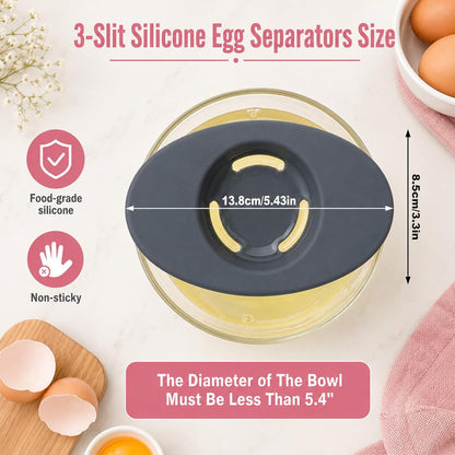 2 Pcs Egg Separators- 5.43 In Egg Yolk Remover Tool Food-Grade Silicone
