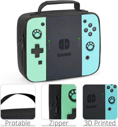 Game Lunch Bag for Boys Girls Gamer, Insulated Video Game Lunch Box for School Work Office Travel Picnic Hiking Beach, Waterproof Leakproof Portable Fits Most Bento Boxes