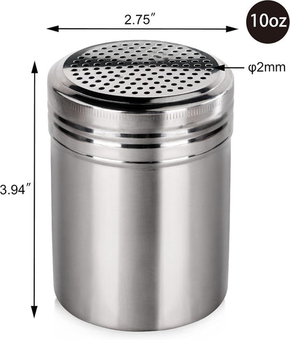 New Star Foodservice Stainless Steel Dredge Shaker, 10-Ounce, Set of 2