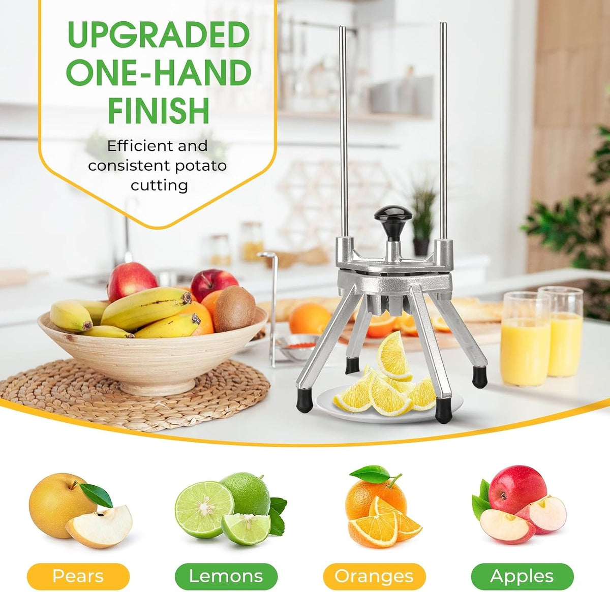 4-in-1 Commercial French Fry Cutter, 4-Blade Vegetable Chopper