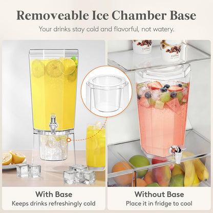 Lifewit 1.6 Gallon Drink Dispenser for Parties 2 Pcs, 6L Plastic Beverage Container with Stand for Juice/Tea/Soda & Lemonade, Clear Water Pitcher with Spigot for Mimosa Bar Hosting 39 x 16 cm/15x6"