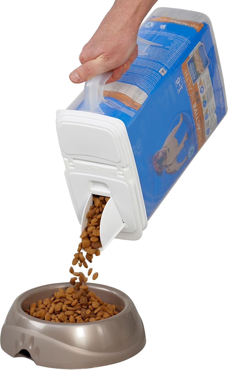 Buddeez Pet Food Storage Dispensers Plastic 4 Gallon - Airtight Flip Top for Freshness - Dry Dog Food, Cat Food or Bird Seed Plastic Containers (Set of 2)