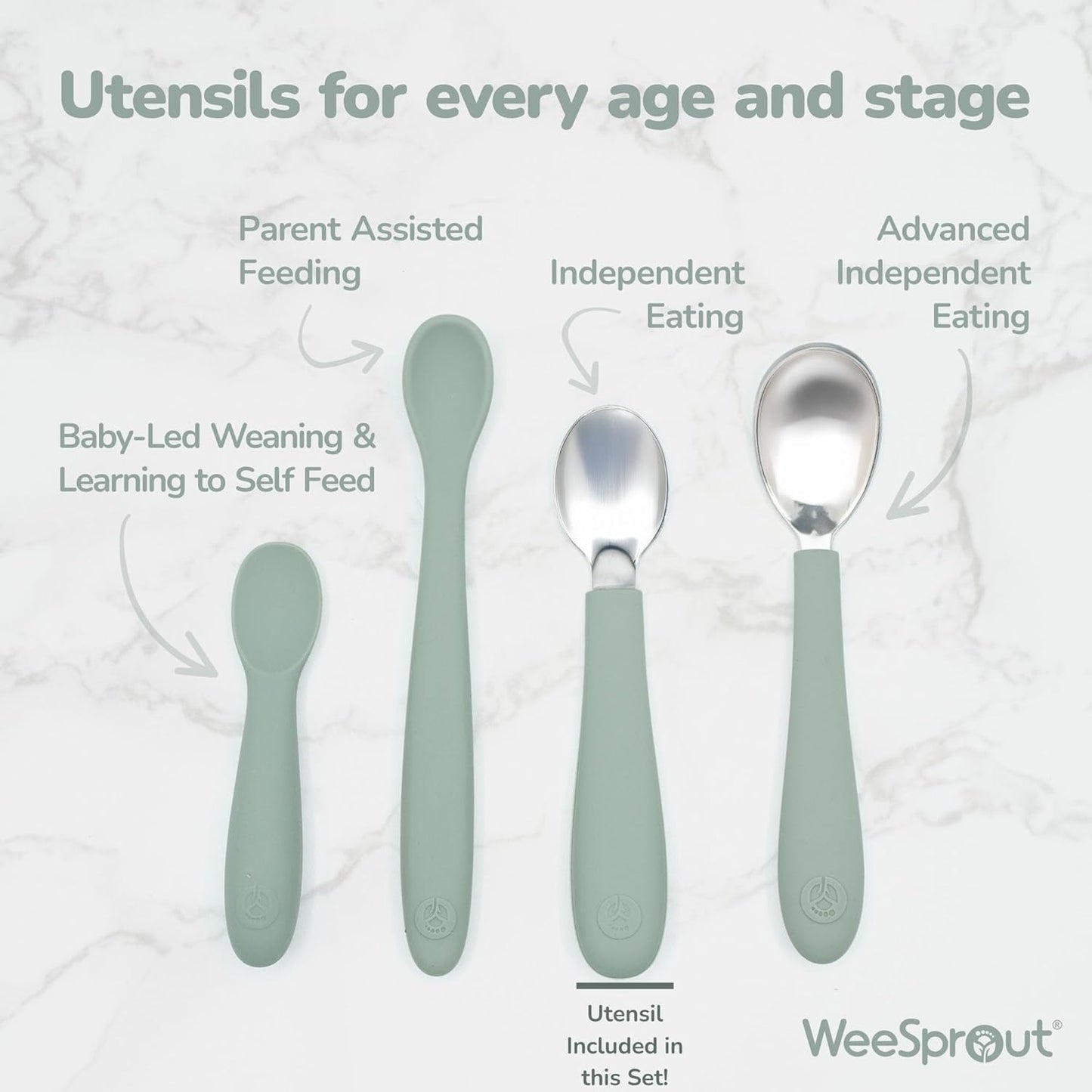 Kids Stainless Steel Utensils Set - Premium 18/8 Grade Silverware Kit - 2 Spoons, 2 Forks, and 2 Knives for Ages 4-7 - Silicone Easy-Grip Handles - Children Flatware Cutlery (Matte - Pink, Off White)