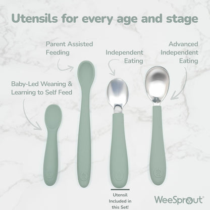 Kids Stainless Steel Utensils Set - Premium 18/8 Grade Silverware Kit - 2 Spoons, 2 Forks, and 2 Knives for Ages 4-7 - Silicone Easy-Grip Handles - Children Flatware Cutlery (Matte - Pink, Off White)