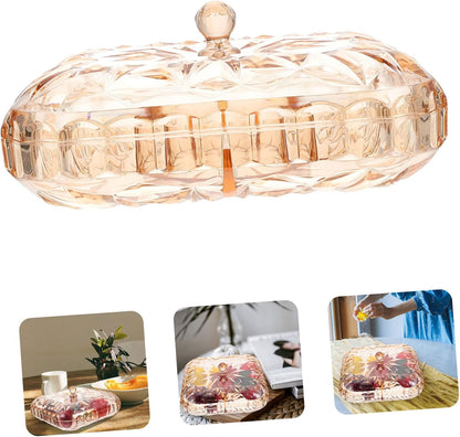 Sturdy Relish Tray with Lid Perfect for Dry Fruit Snacks Candy European Style Snack Box Dried Fruit Desktop Box