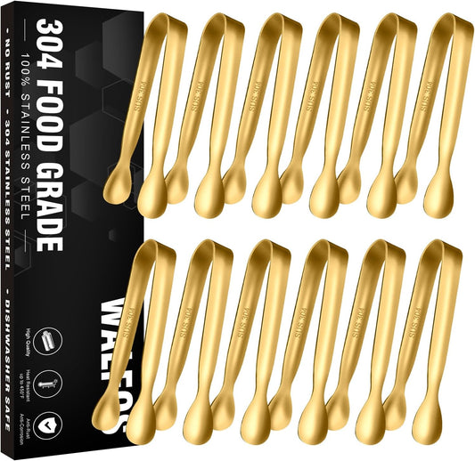 Walfos Kitchen Tongs for Cooking, 600℉ Heat Resistant Stainless Steel Tongs, All Metal Heavy Duty Tongs For Food ,BBQ Grilling - 7 ，9 and 12 Inch ,Set of 3