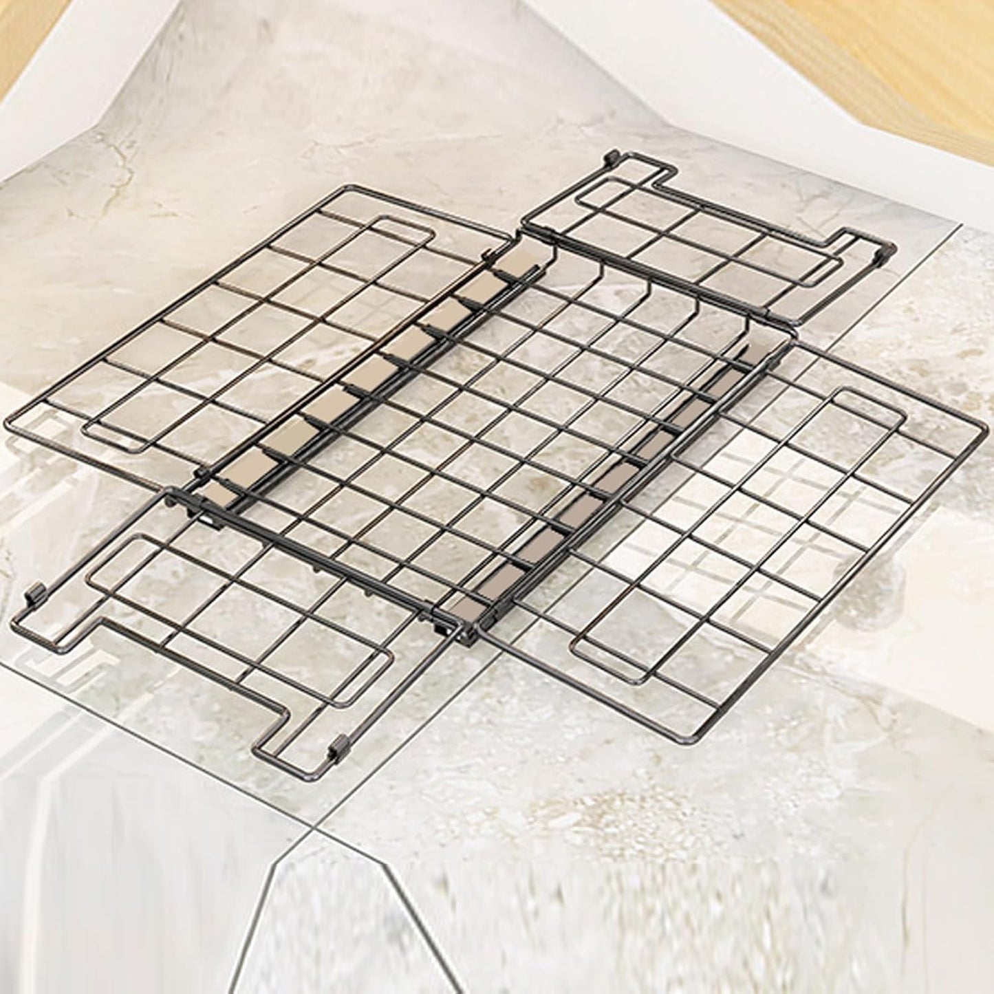 2Pack Wire Storage Bins Baskets,13.8inch Large Foldable Organizer Multipurpose Steel Basket Pantry Storage Bin Rack with Handle for Kitchen Cabinets, Pantry, Freezer, Bathroom,Closets 35x21.5x16 cm