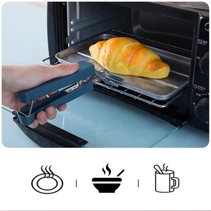 Yajuyi Dish Plate Clip Tongs Silicone Cooking Pinch Bowl Gripper Anti Hot, Pink Combo Set, 18.5x8.5cm