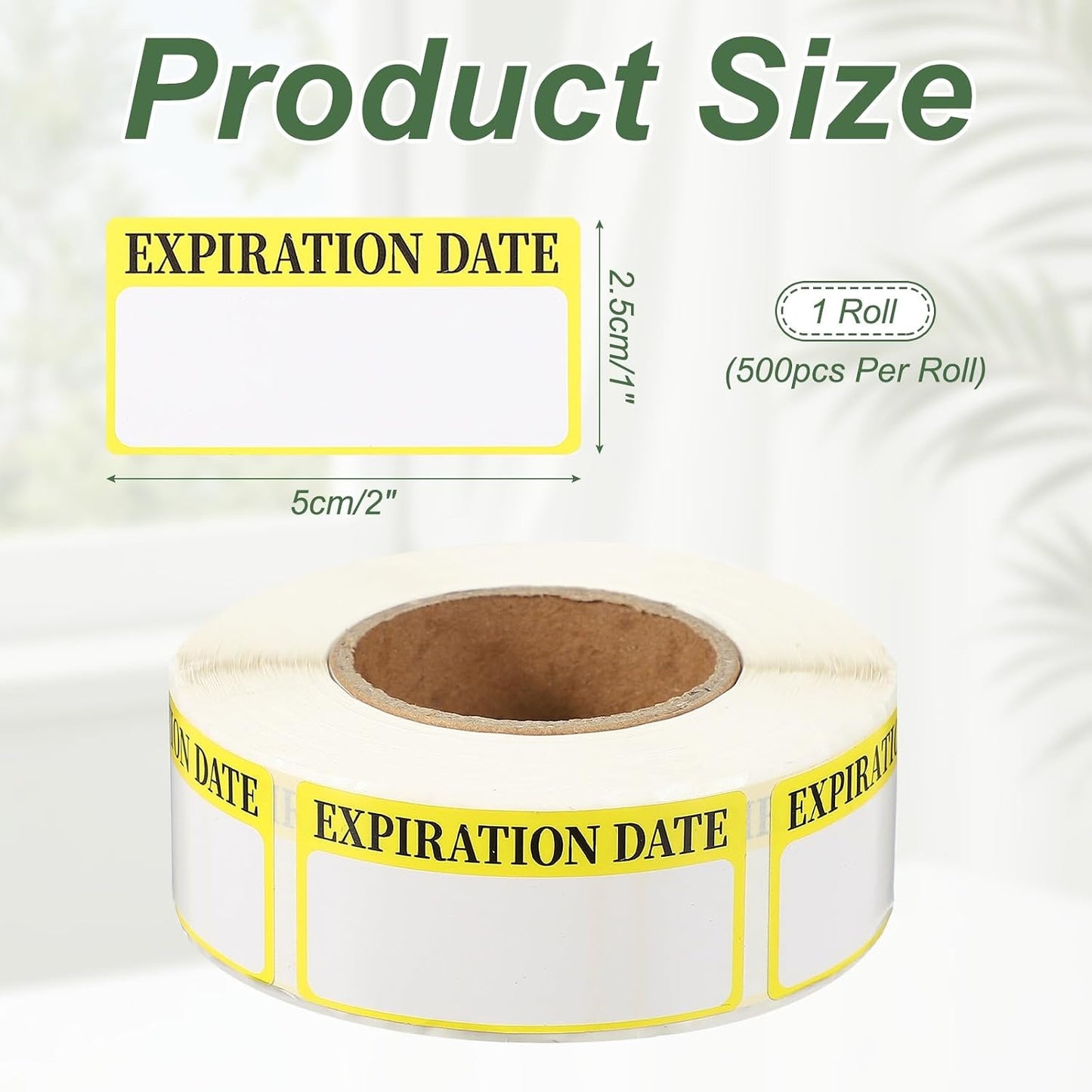 PATIKIL 500 Pcs Expired Date Label Stickers Roll, 2 x 1 Inch Removable Inventory Labels Adhesive Food Sticker Roll for Marking Organizing Inventory and Food Container, White and Black
