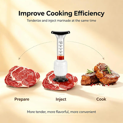 Stainless steel Marinade Meat Injector, Marinade Tenderizer Injector Needle Flavor Syringe Cooking Meat Poultry Turkey Chicken BBQ