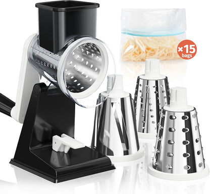 Upgraded Rotary Cheese Grater, Hand Crank, Pinkish Purple