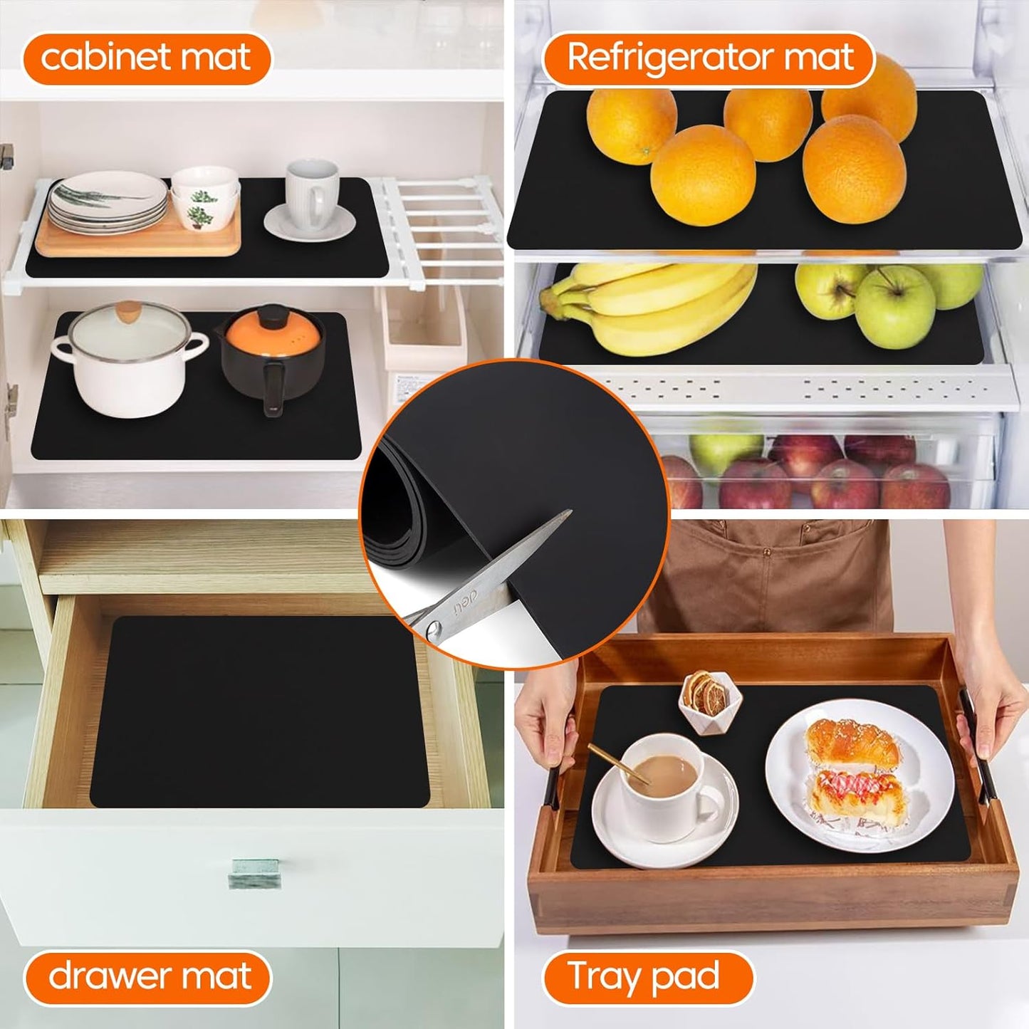 Extra Large Silicone Mats for Kitchen Counter,24"x80"Heat Resistant Mat for Kitchen Island,Waterproof Multipurpose Countertop Protector,New Skin-Friendly Material Table Protector,Freely Cuttable,Black