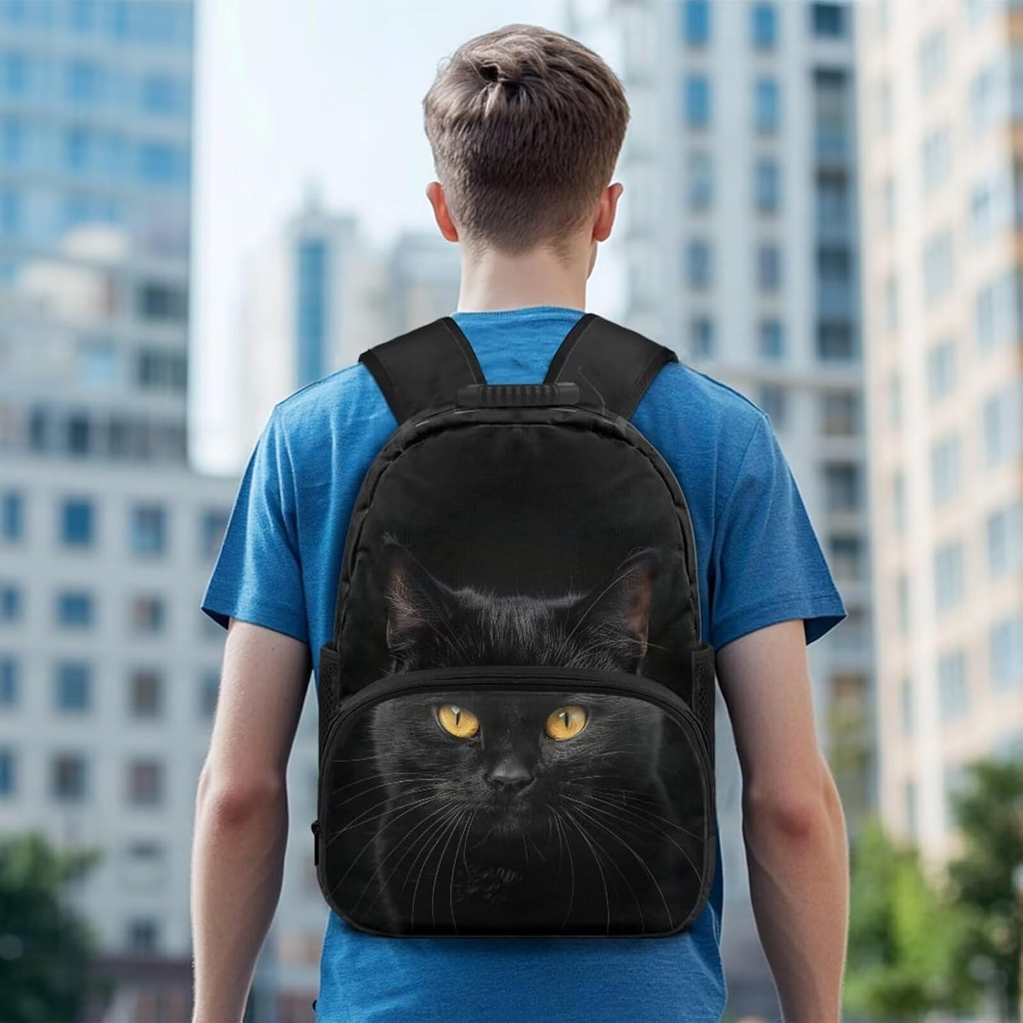 Highland Cow Backpack with Lunch Box Set for Kids Sunflower School Backpack for Girls Boys Back to School Bag Student Travel Backpacks Reusable Utensils Pen Case Water Bottle Bag 5PCS